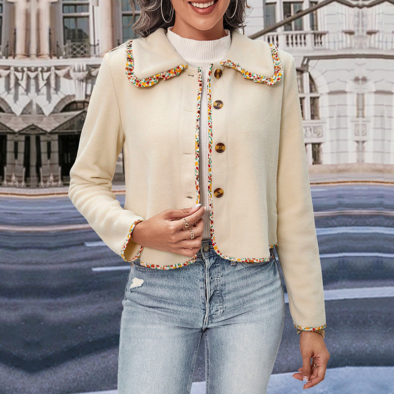 Autumn Winter Women Wear Lace Solid Color Women Jacket
