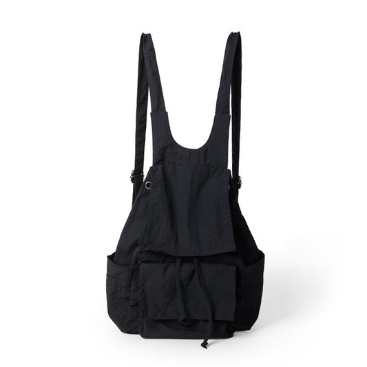 Bag women lightweight nylon backpack purse, pleated multi-pocket large capacity backpack, beige backpack lightweight