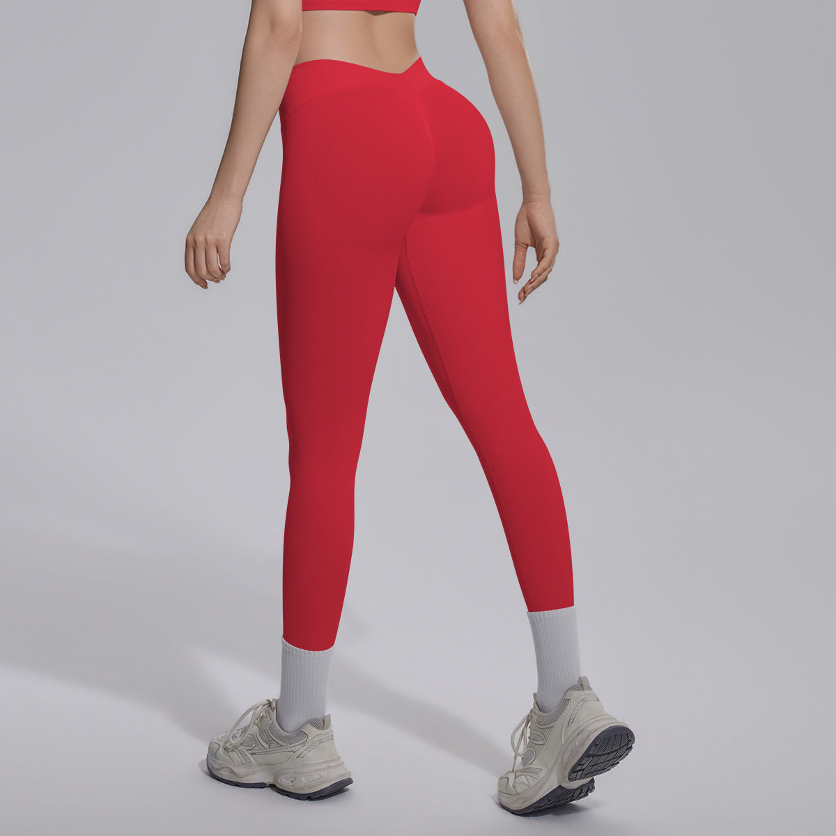 Peach Hip Seamless Knitted Yoga Pants V Skinny Slimming Running Sports Quick Drying Fitness Trousers