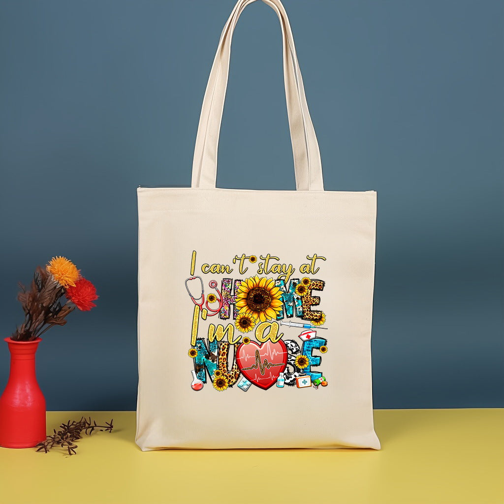 Canvas printed shoulder bag, fashionable and lightweight shopping bag, large-capacity cotton bag 2pcs hobo.