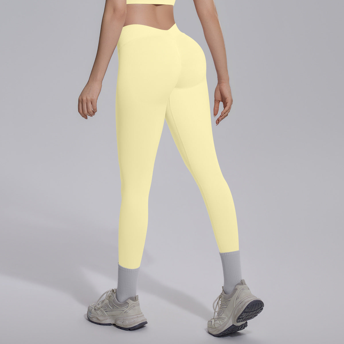 Peach Hip Seamless Knitted Yoga Pants V Skinny Slimming Running Sports Quick Drying Fitness Trousers