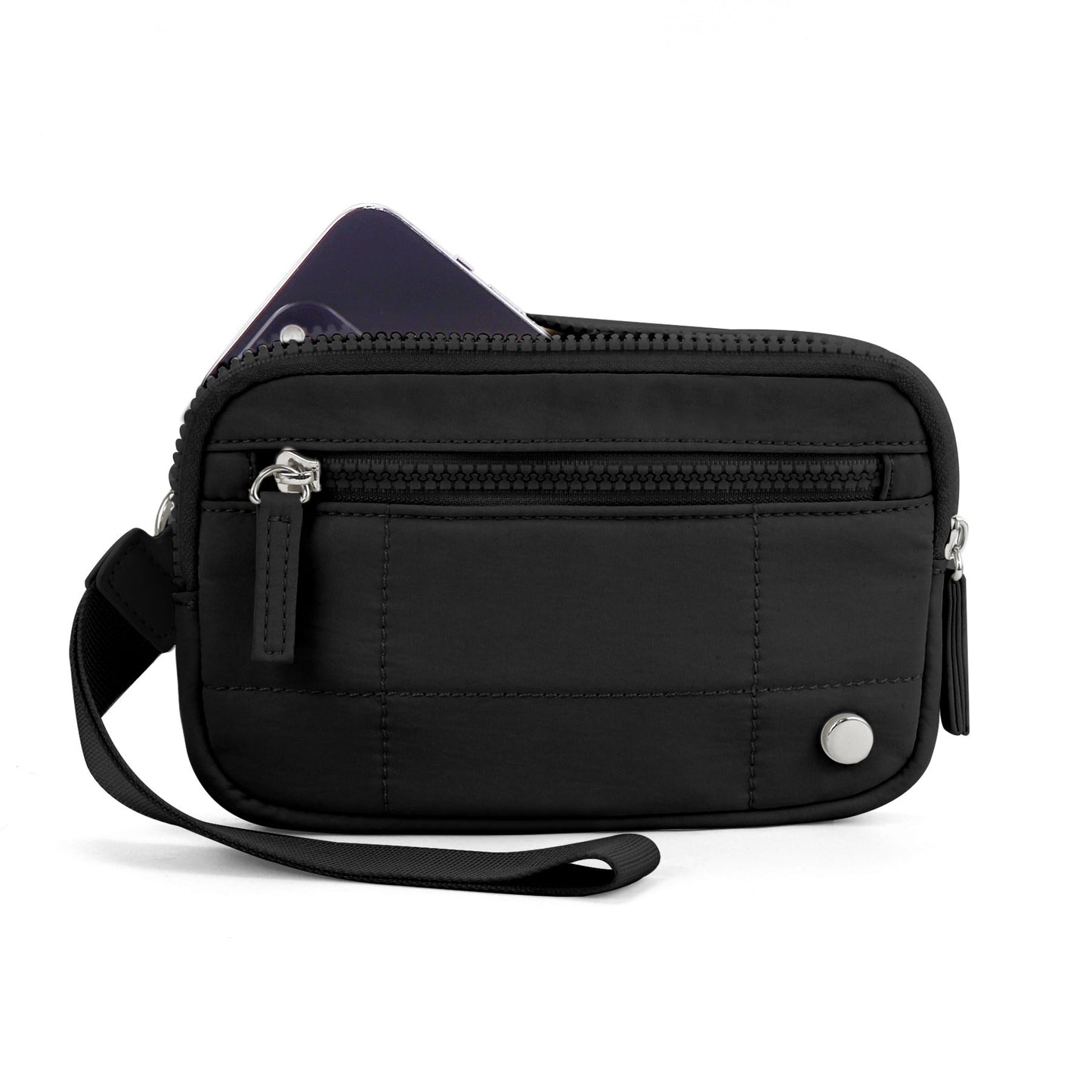 Transparent PVC Large Card Bag – Wrist Bag with Compartments for Bank Card & Change Storage, Portable Wristlet Purse