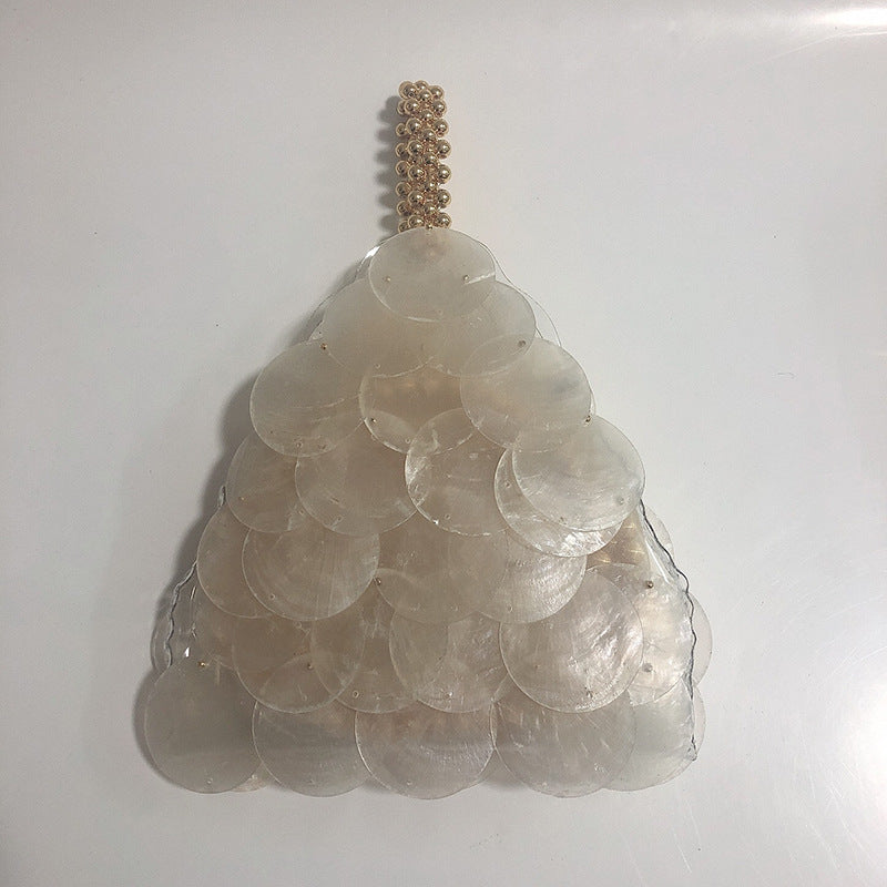 Hand Woven Chain Bag Women Niche Fairy Prawn Crackers Triangle Bag Simple Portable Shell Bag
