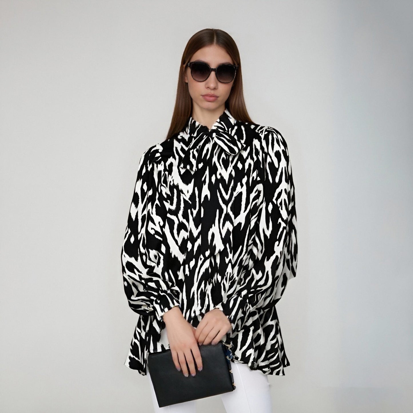 Fall Contrast Color Niche Loose Shirt Personality Street All Match Top Women High Sense