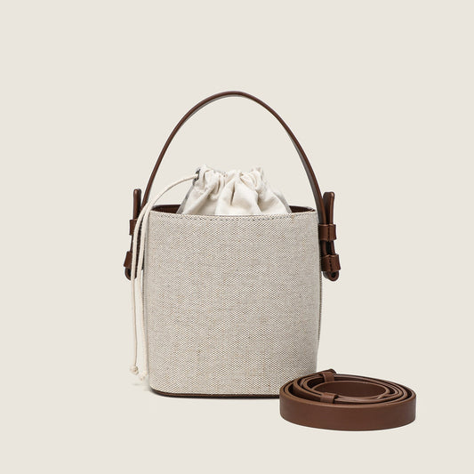 Stylish Canvas Bucket Bag – Versatile Contrast Bag & Elegant Shoulder Crossbody Handbag hobo