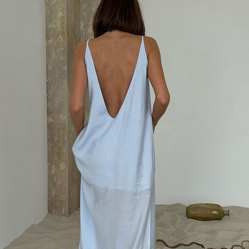 Summer Slip Nightdress Maxi Dress One Piece Pajamas Comfortable Loose Suitable for Daily Wear Ladies Homewear