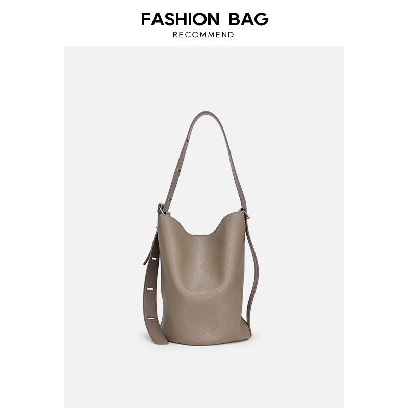 Bucket bag ladies simple, large capacity shoulder bag, versatile hobo bag with crossbody strap