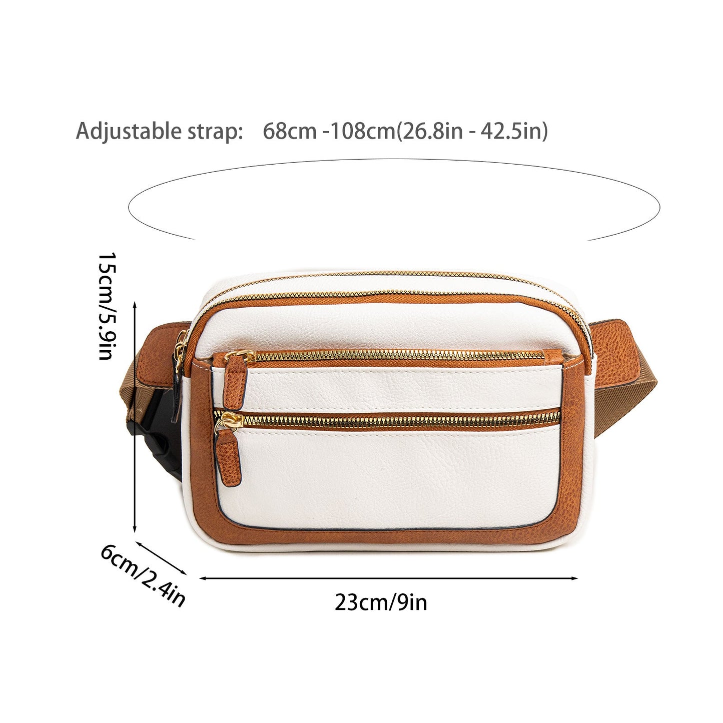 Multifunctional Fashion Fanny Pack – Adjustable Shoulder Strap Travel Breast Bag in Vegan Leather, Ideal Chest Purse for Holiday Sports and Running, Stylish Crossbody Waist Bag for Women