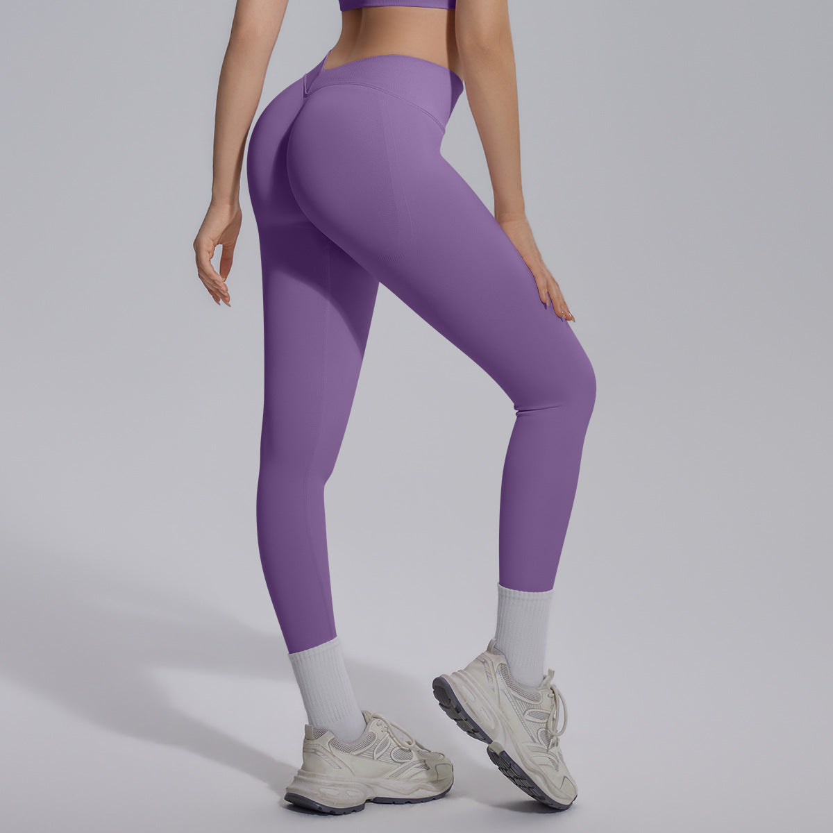 Peach Hip Seamless Knitted Yoga Pants V Skinny Slimming Running Sports Quick Drying Fitness Trousers