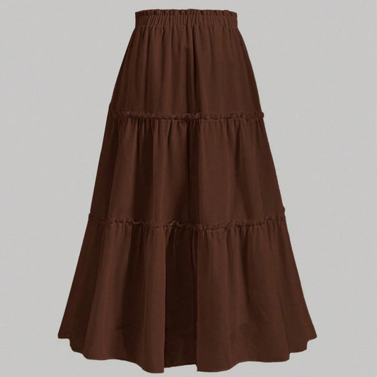 Autumn Wear High Grade Sense Flab Hiding Slimming Skirt Elastic Waist Women Long Skirt