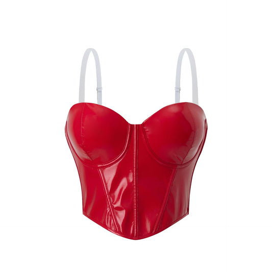 Women Faux Leather Bandeau Sling Sexy Underwear Sexy Vest Temptation Shapewear Supply