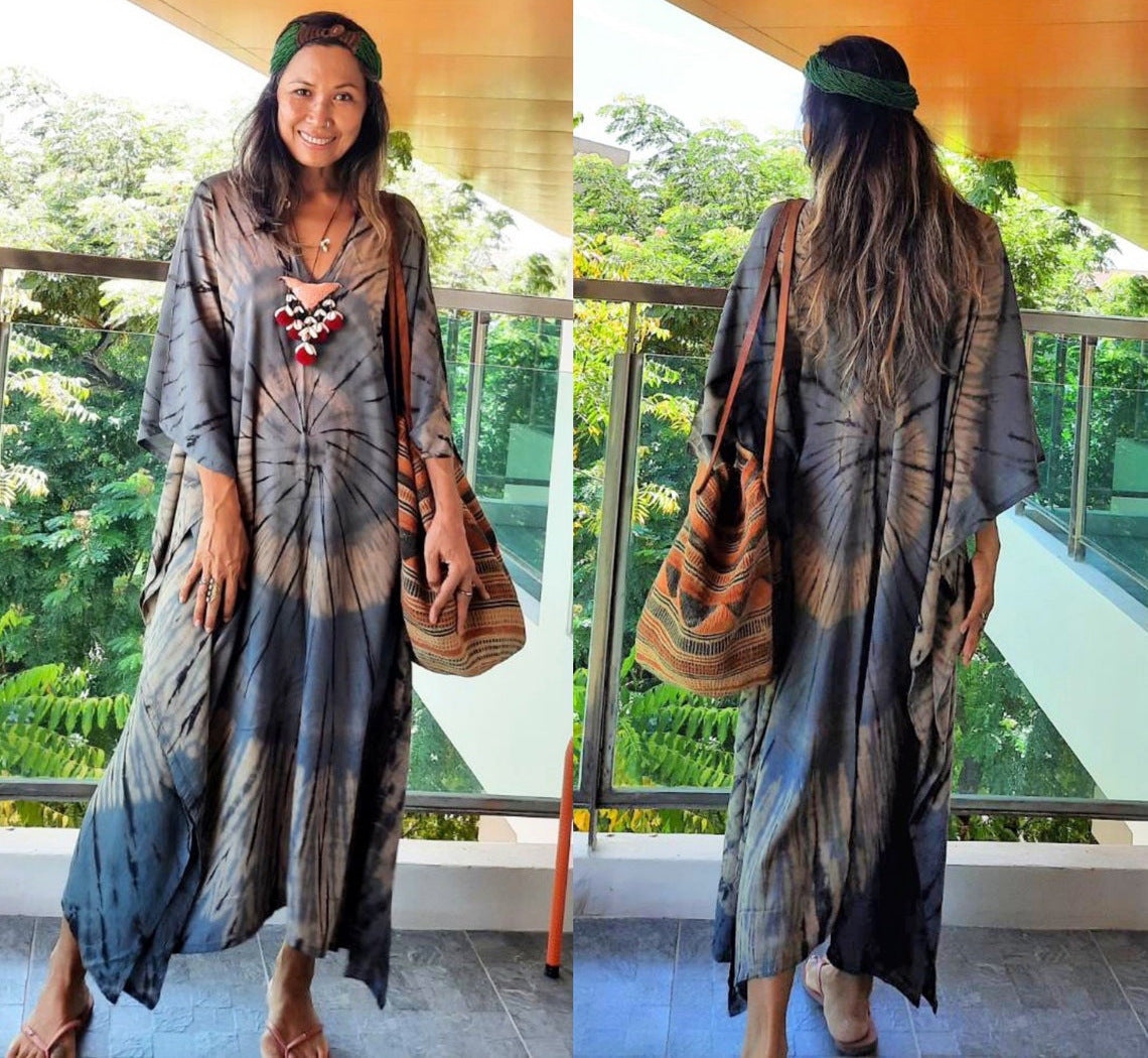 Rayon Printed Robe Vacation Casual Beach Bikini Cover 3 Colors