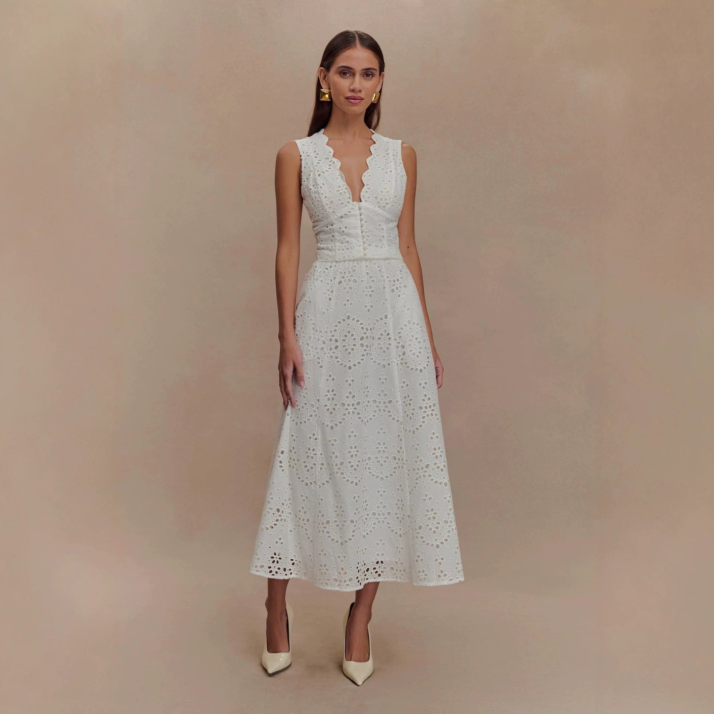 Spring Summer Vest Lace Casual Vacation Skirt Two Piece Set