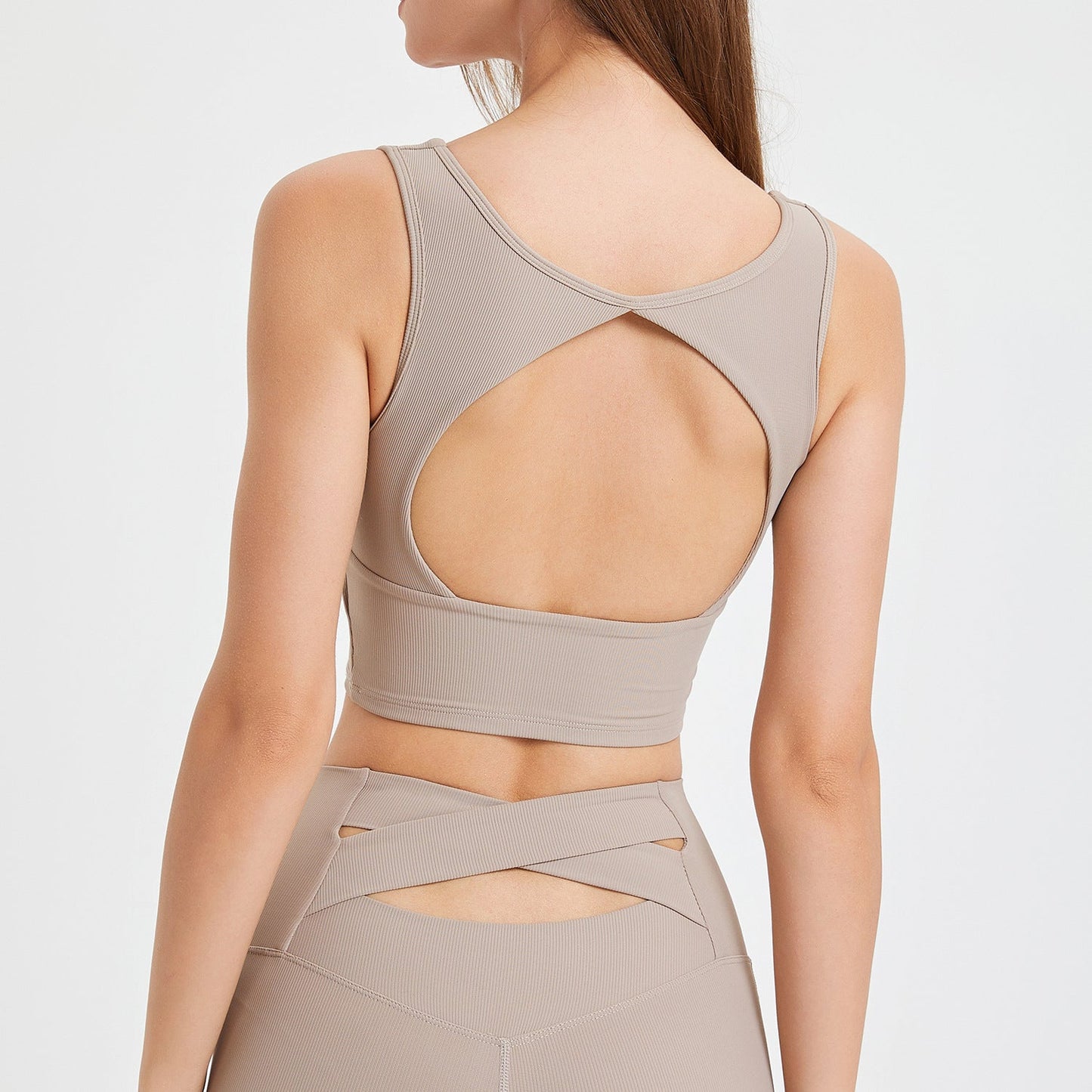 Spring Summer Beauty Back One Piece Sports Underwear Fixed Cup Yoga Bra Running Quick-Drying Shockproof Fitness Vest