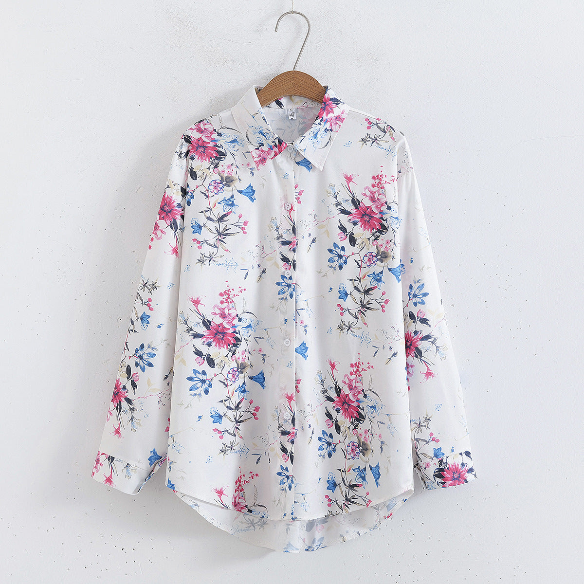 Autumn Retro Tie Dye Niche High End Western French Satin Shirt Women