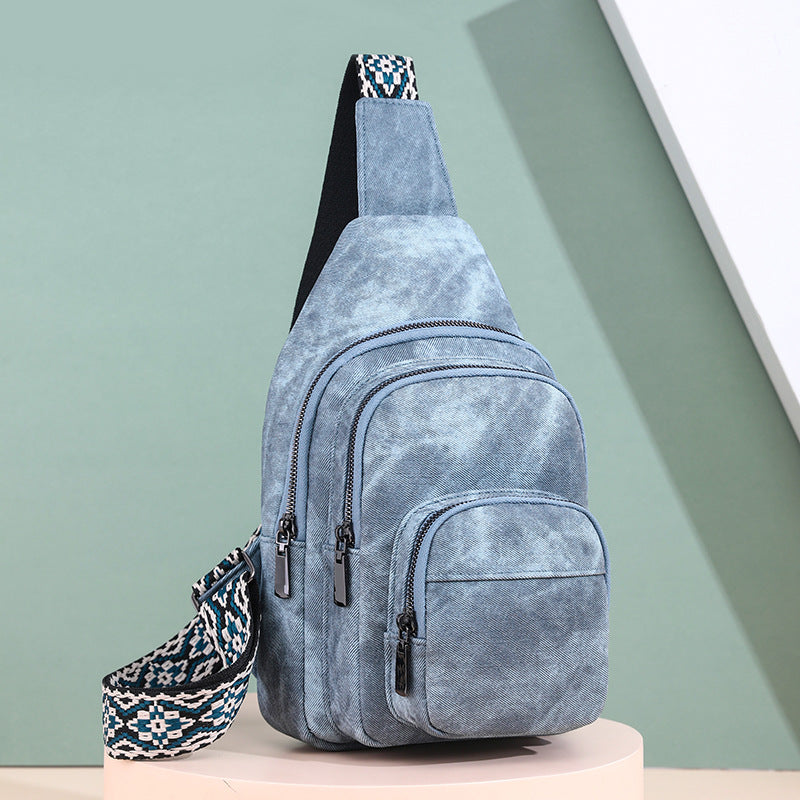 Chest Bag Wind Office Portable Retro Brown Crossbody Bag Simple Small Backpack Women Chest Bag