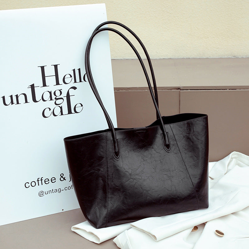 Design women's large capacity tote purse, vintage commuter shoulder bag, versatile underarm tote bag, top handle purse