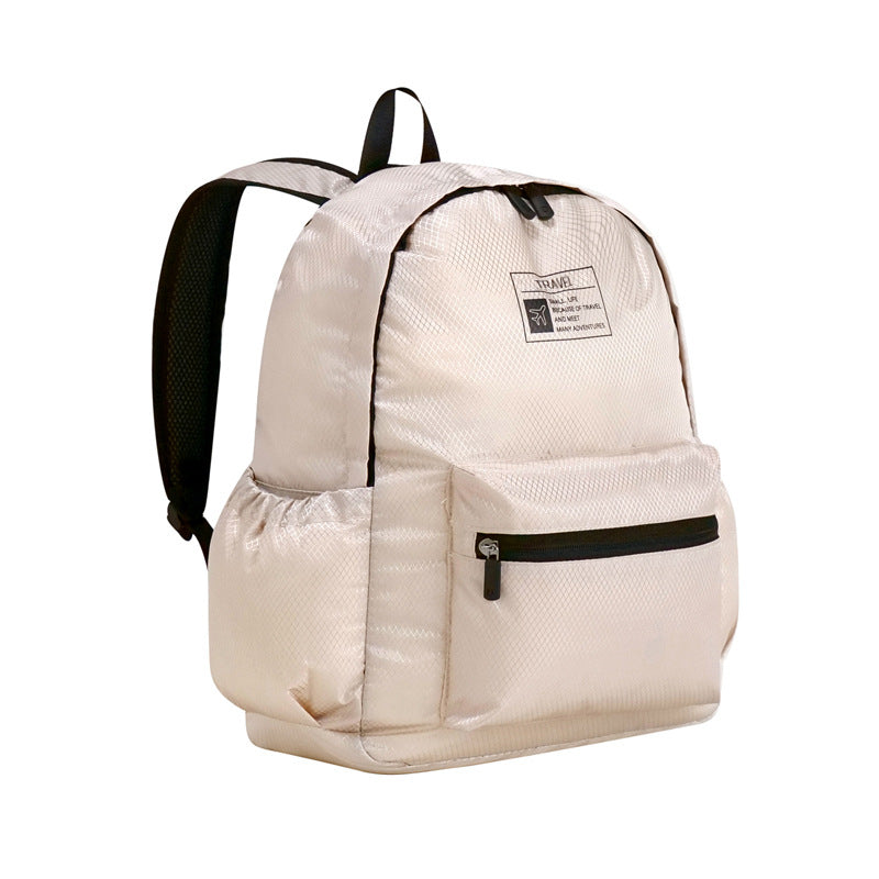 Foldable backpack, simple large capacity travel backpack female, waterproof storage backpack purse, casual polyester clothing storage backpack purse lightweight