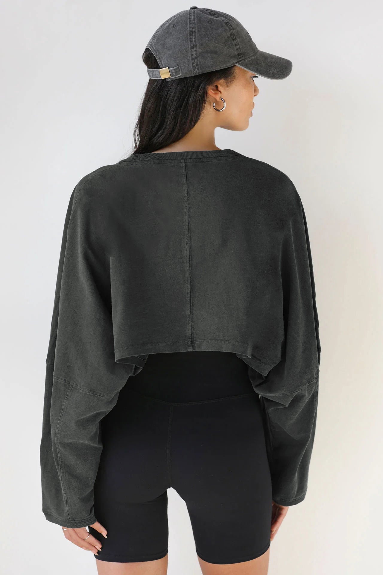 Popular round Neck Sweatshirt Women Clothing Short Sports Bottoming Shirt T shirt Knitwear Long Sleeve Top