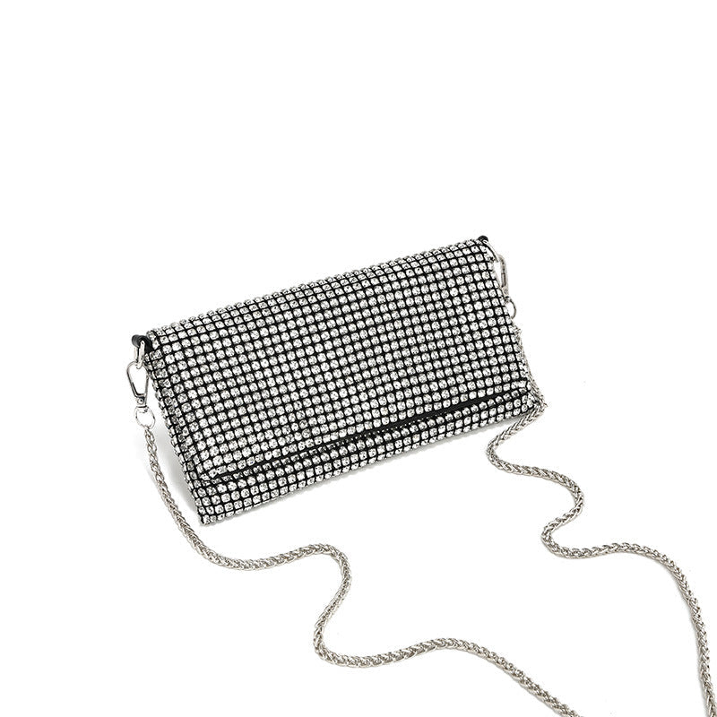 Rhinestone Bag Women Winter Chain Diamond Embedded Shoulder Messenger Bag