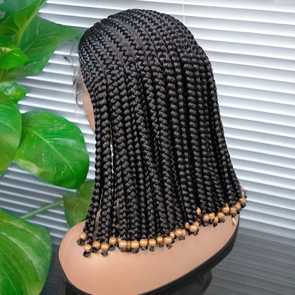 14" Short Braided Bob Wig | Lace Front | Heat Resistant | Black Women