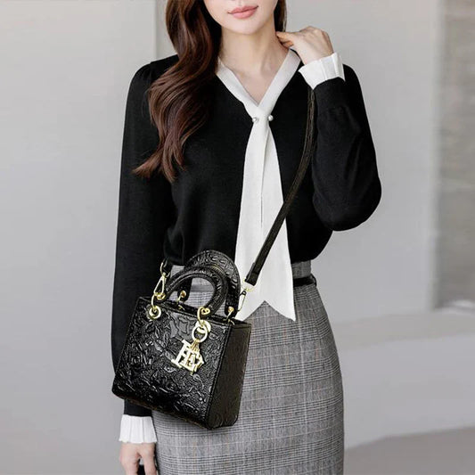 Brand Retro Ladies Handbag | High Quality PU Leather Shoulder Messenger Bag (Large Capacity Simple Commuter Bag for Women)