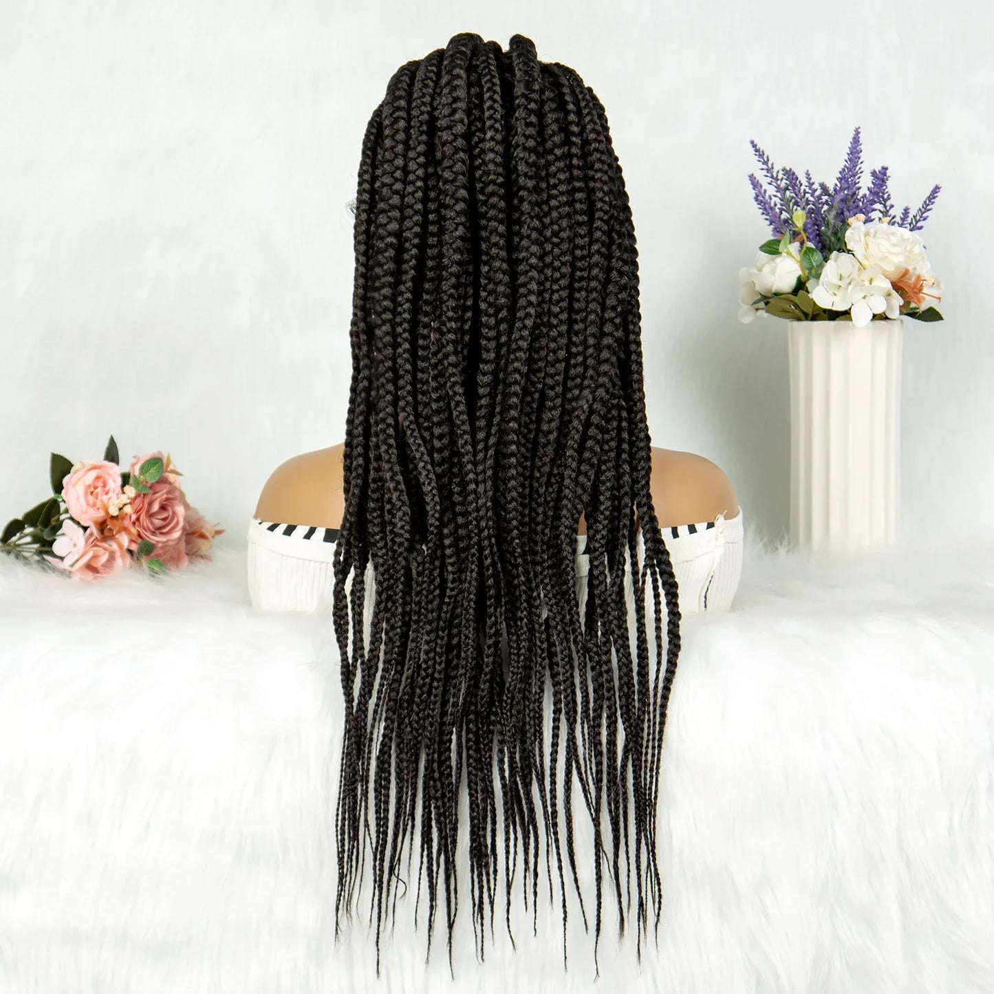 13x6 Lace Front Faux Locs Braided Wig | Crochet Braids | Synthetic Locs | Black Women