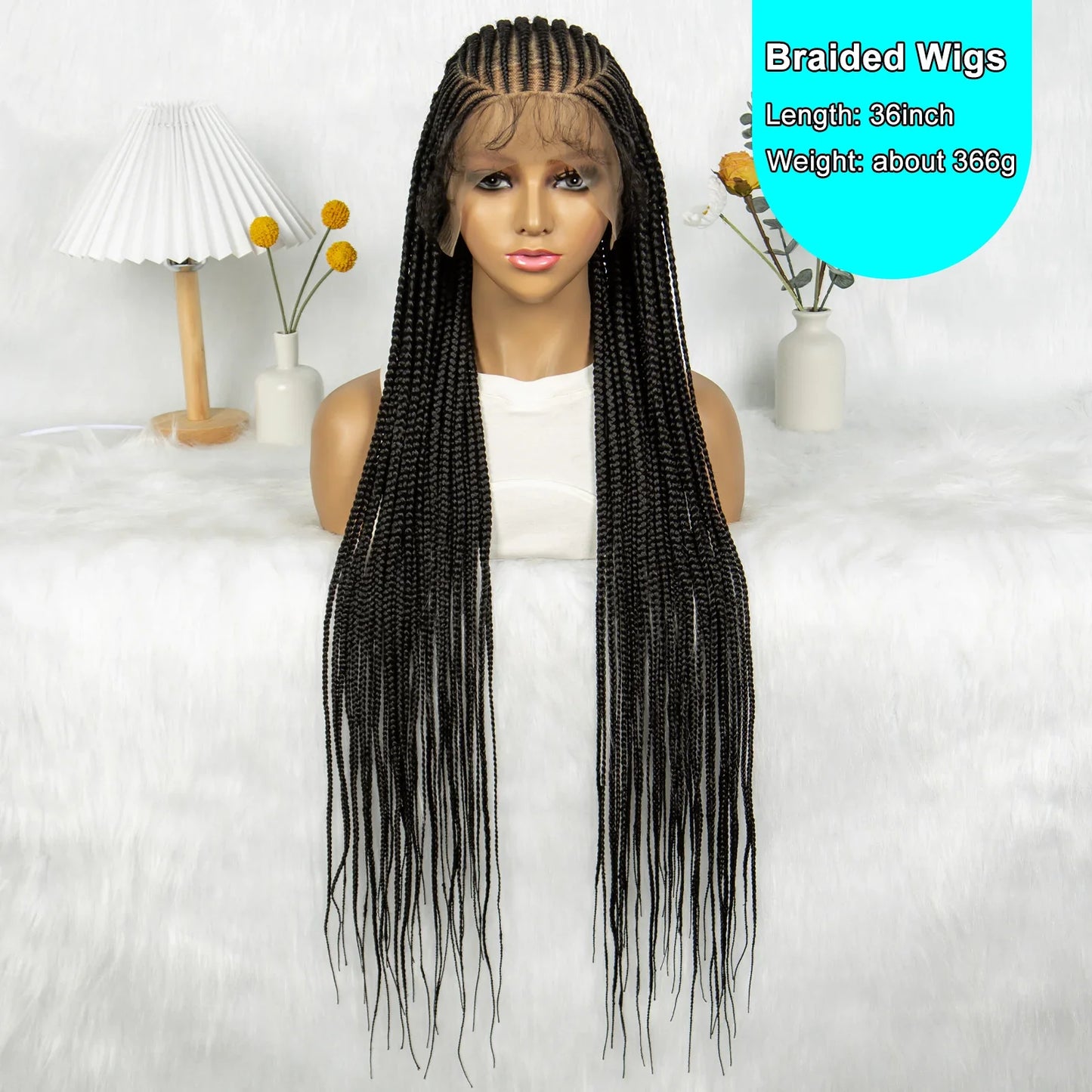 Fulani Cornrow Box Braids Wig | Full Lace | Baby Hair | Black Women