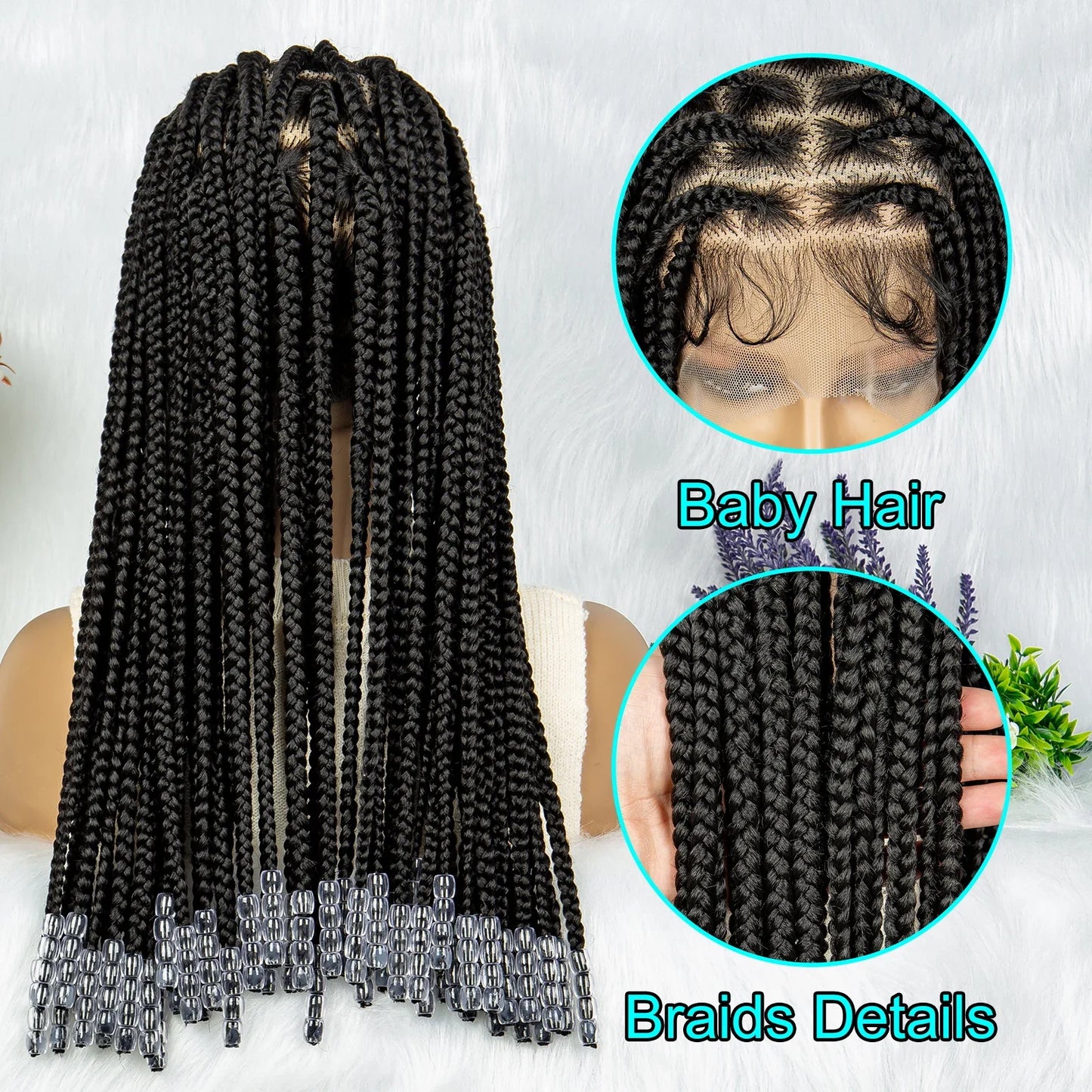 KIMA HD Full Lace Cornrow Braided Wig for Black Women