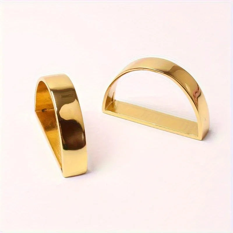 12pcs gold napkin rings, solid color napkin buckle, cast iron polished metal ring, table decoration