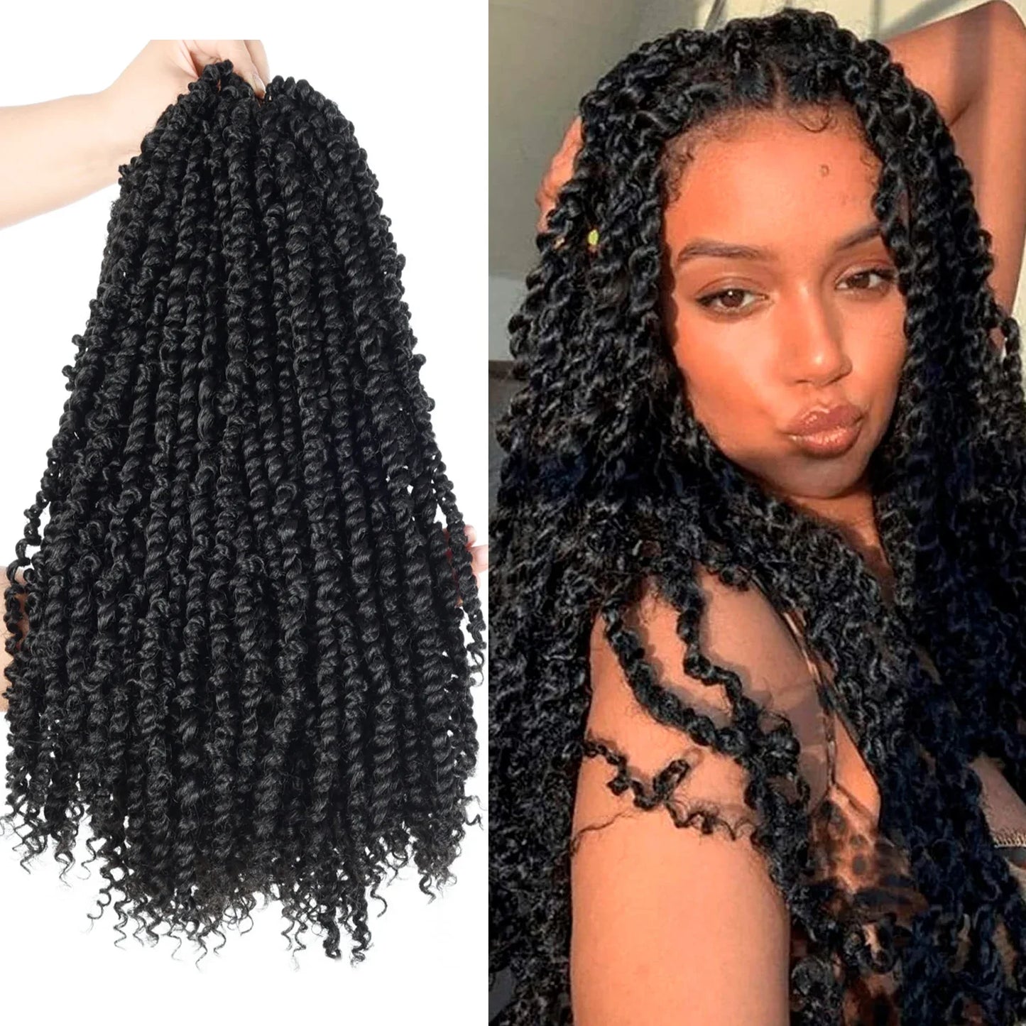 14" Passion Twist Crochet Hair | Pre-twisted Spring Twist | Ombre Options