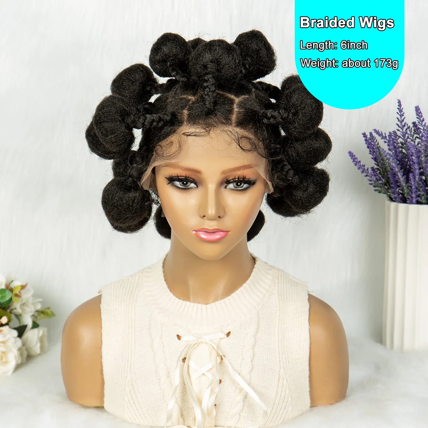 KIMA Bantu Knotless Braids Bun Wig | Full Lace with Baby Hair