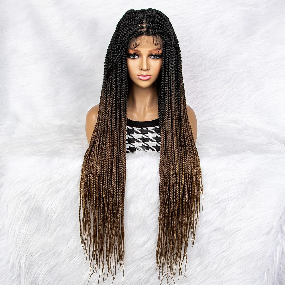 New HD Curly Goddess Box Braids Wig | Transparent Full Lace