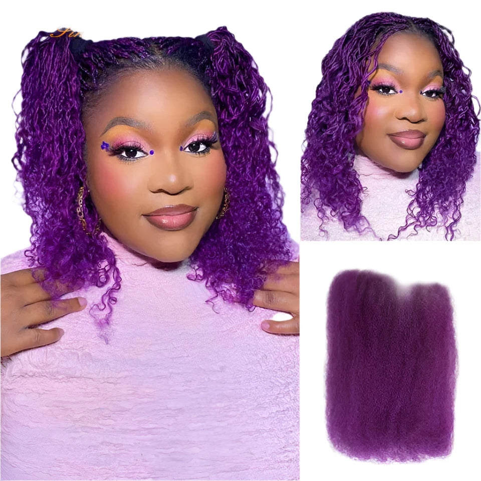 Rebecca Afro Kinky Bulk Human Hair for Braiding | Remy Virgin Brazilian Extensions (Multi-Color)