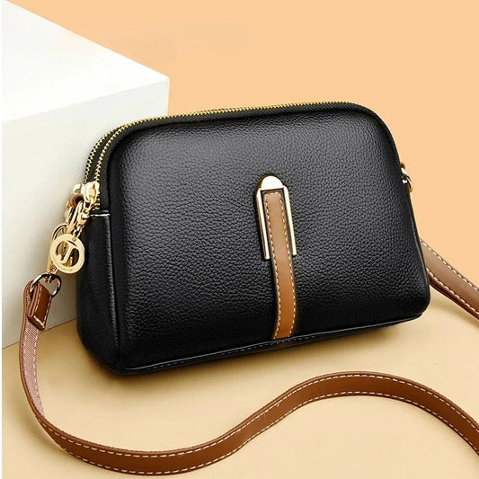 100% Genuine Leather Shoulder Bag for Women | Designer Cowhide Flap Handbag & Luxury Messenger Crossbody Bag