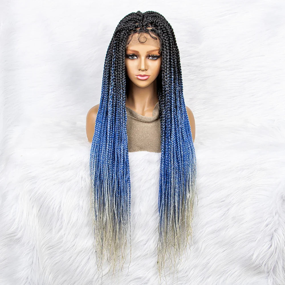 New HD Curly Goddess Box Braids Wig | Transparent Full Lace