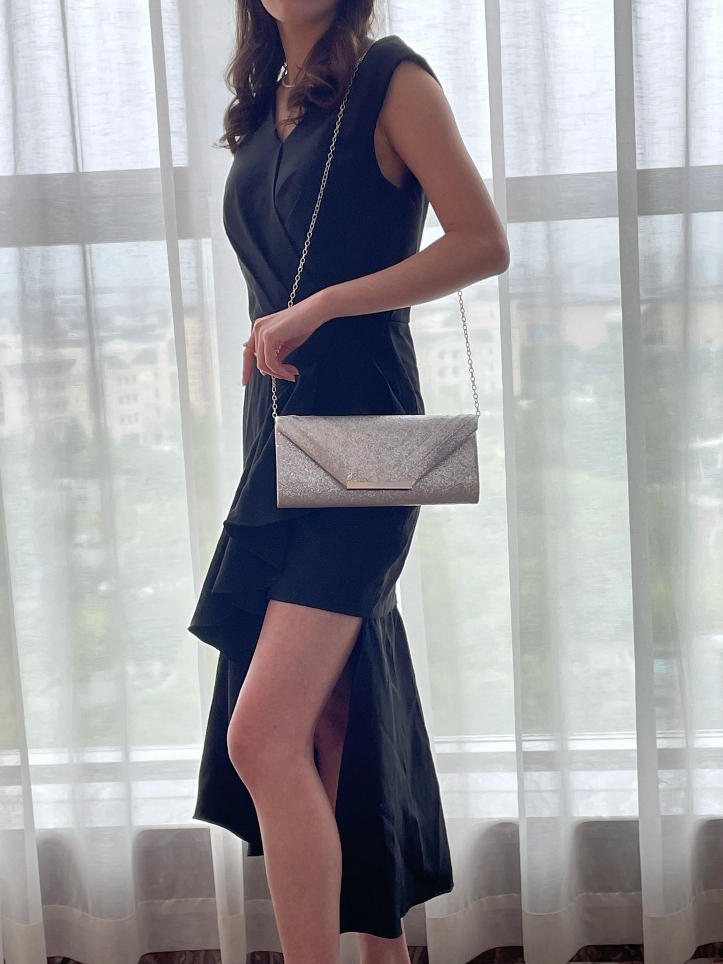 New Design Envelop Satin Evening Clutch Bag | Trade Luxury Shoulder Bags & Lady Party Purses for Wedding Dress Handbag