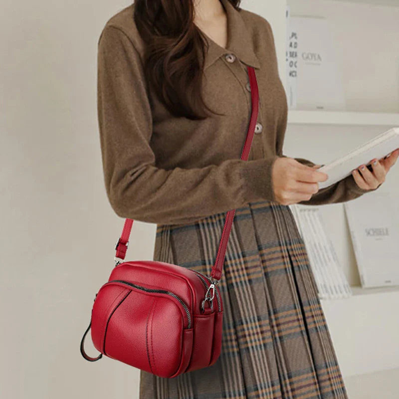 PU Leather Casual Crossbody Bag for Women | Shell Purse & Handbag (Lady Luxury Design Small Shoulder Messenger Bag)