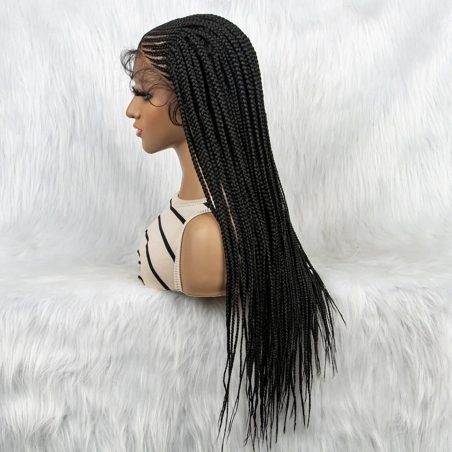 13x4 HD Lace Front Braided Wig with Baby Hair | Synthetic Braided Wigs for Black Women