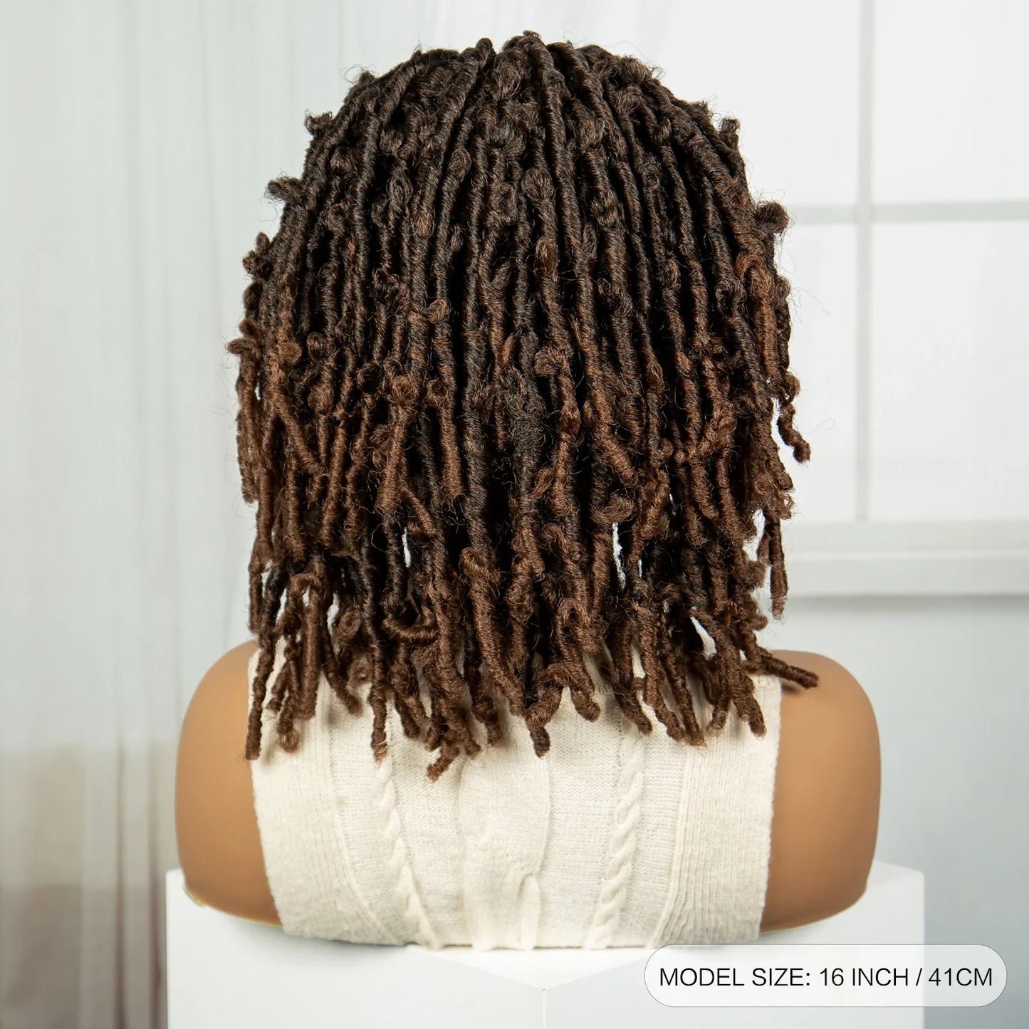 Burgundy Knotless Butterfly Locs Wig | Synthetic Lace Front