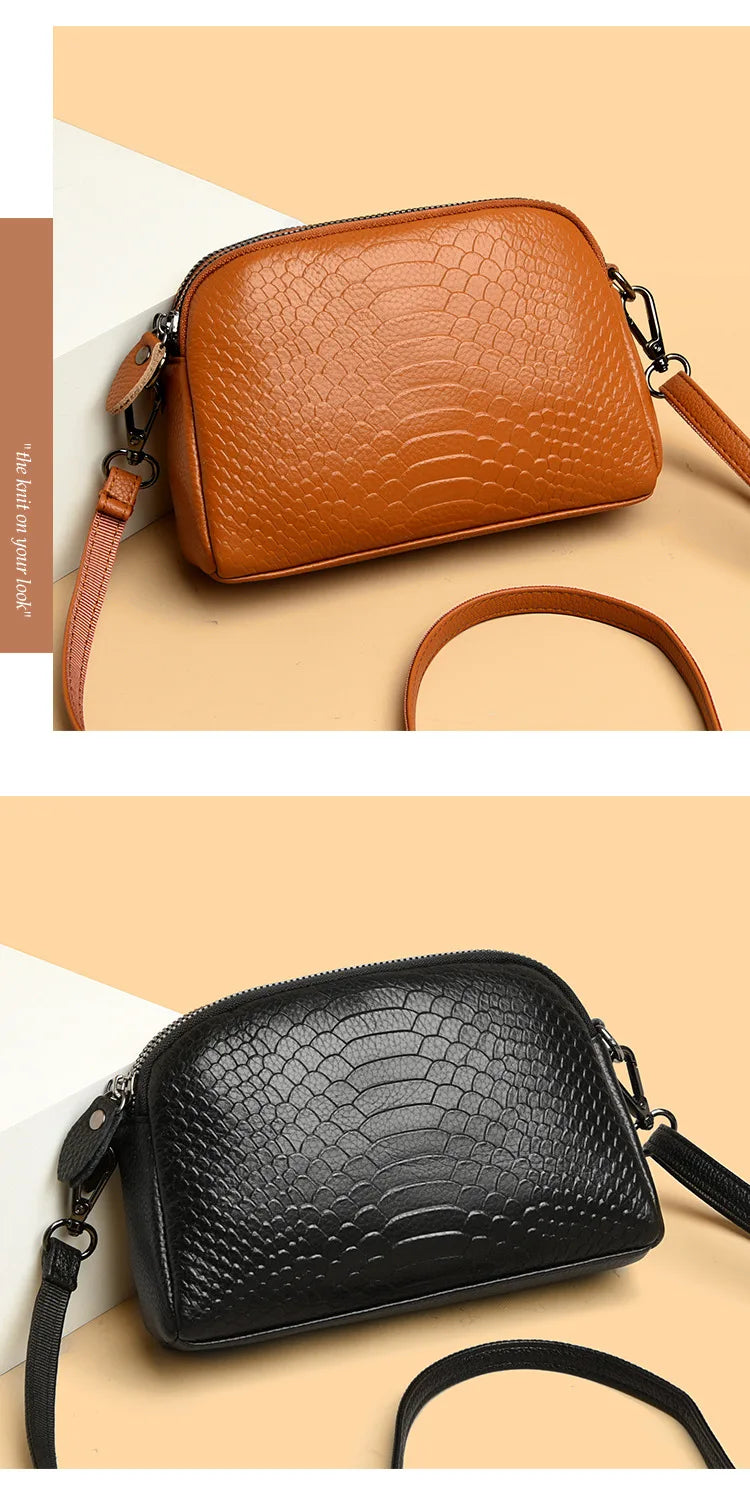 Cross Border Women's Crossbody Small Bag | New Fashion Genuine Cow Leather Single Shoulder Handbag (Trendy Messenger Bag)