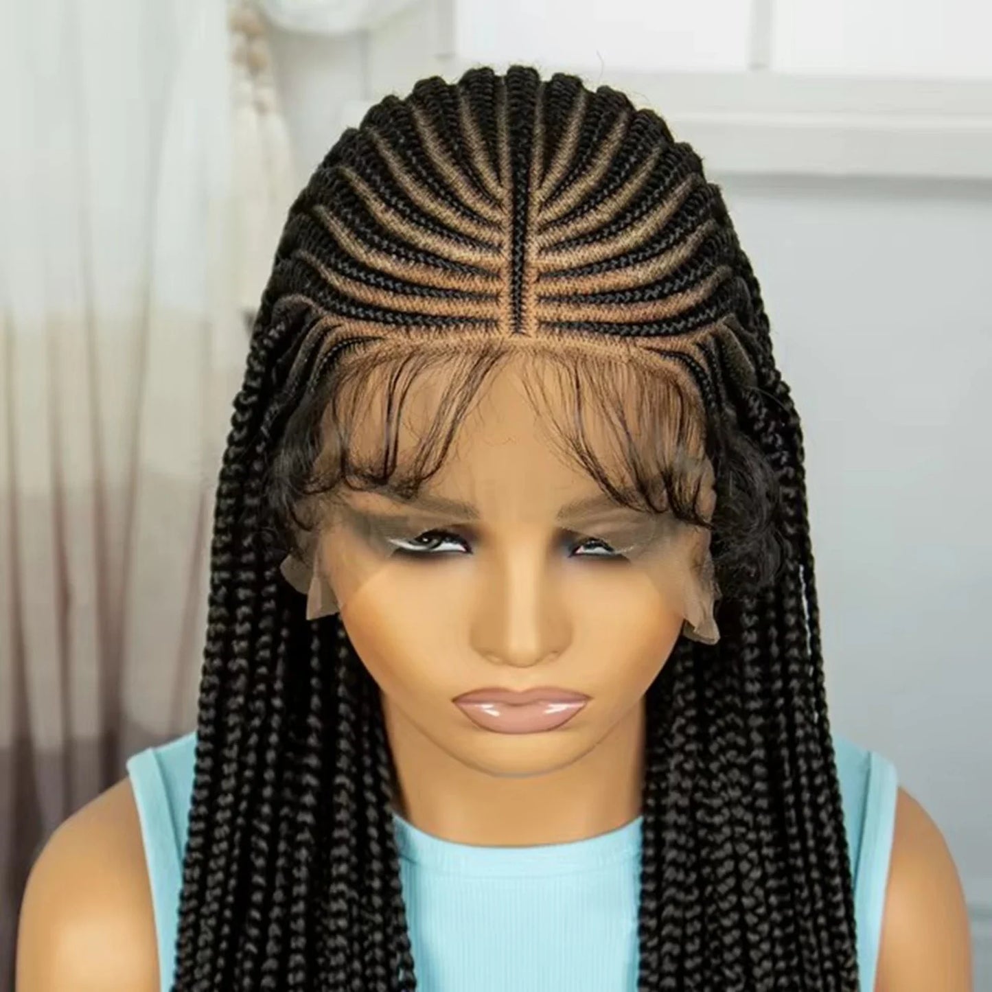 36" Knotless Cornrow Braids Wig | Full Lace | Baby Hair | Black Women