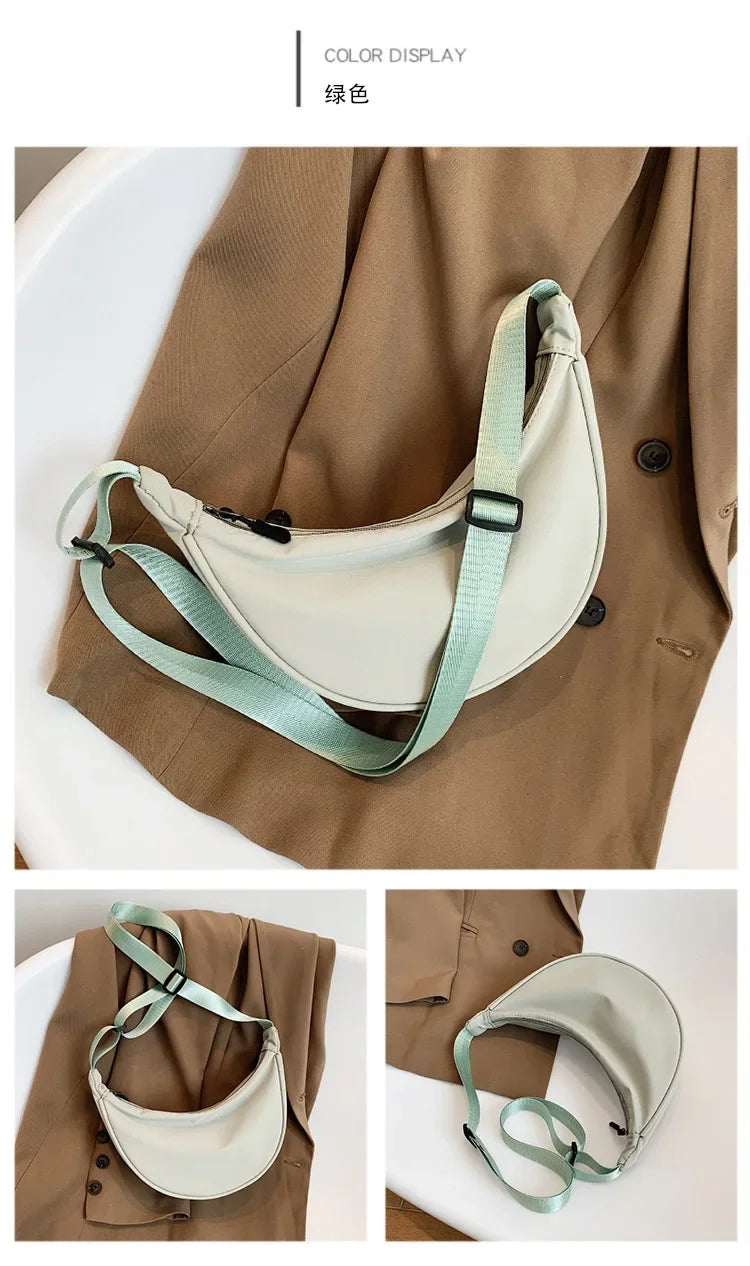 Solid Color Chest Bag for Women | Large Capacity Travel Crossbody & Half Moon Belt Bag (Ladies Daily Street Fanny Pack)