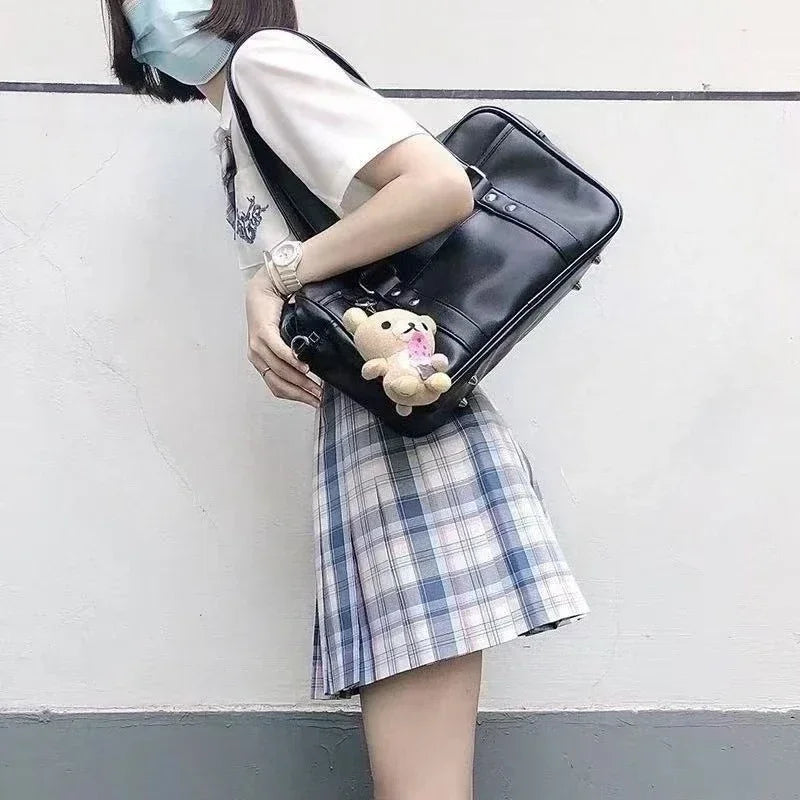 Japanese 2D Student JK Uniform Bag | Girl PU Backpack & COS Waterproof Shoulder Crossbody Bag