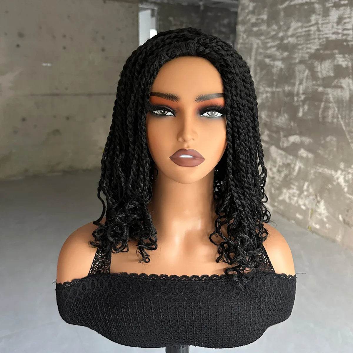 12-Inch Synthetic Box Braided Bob Wig | Crochet Braids | Heat Resistant | Short Braids for Black Women
