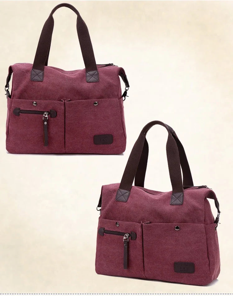 New Arrive Women's Vintage Canvas Messenger Bag | Large Casual Tote Handbag & Crossbody Shoulder Bag for Ladies (Travel Bag)