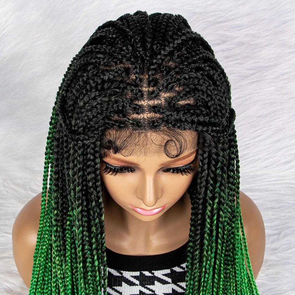 New HD Curly Goddess Box Braids Wig | Transparent Full Lace