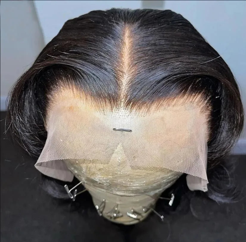 Transparent 13x4 Lace Frontal Wig | Deep Part Straight Human Hair | Pre-Plucked & Bleached Knots