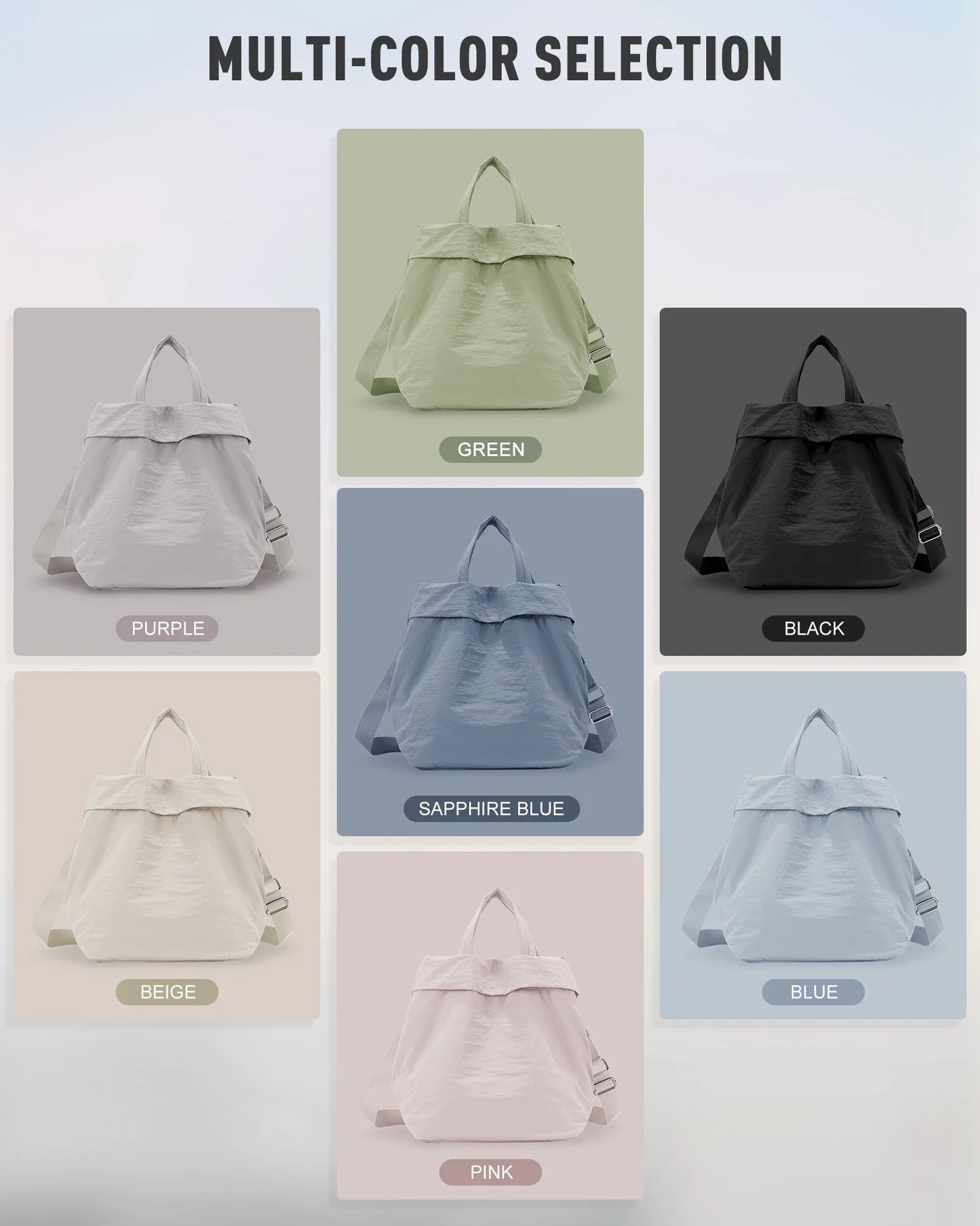 Multi-Color Large-Capacity Portable Shoulder Bag | Unisex Commuter Handbag & Small Satchel (Solid, Zipper Closure)