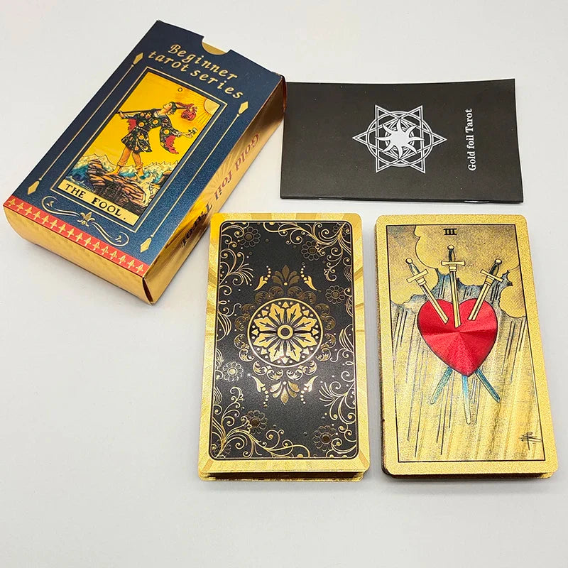 Classical Gold Foil Waterproof Tarot Cards With Megnet Box As Special Gift